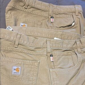2-Carhartt FR Beige Work Pants 40x32